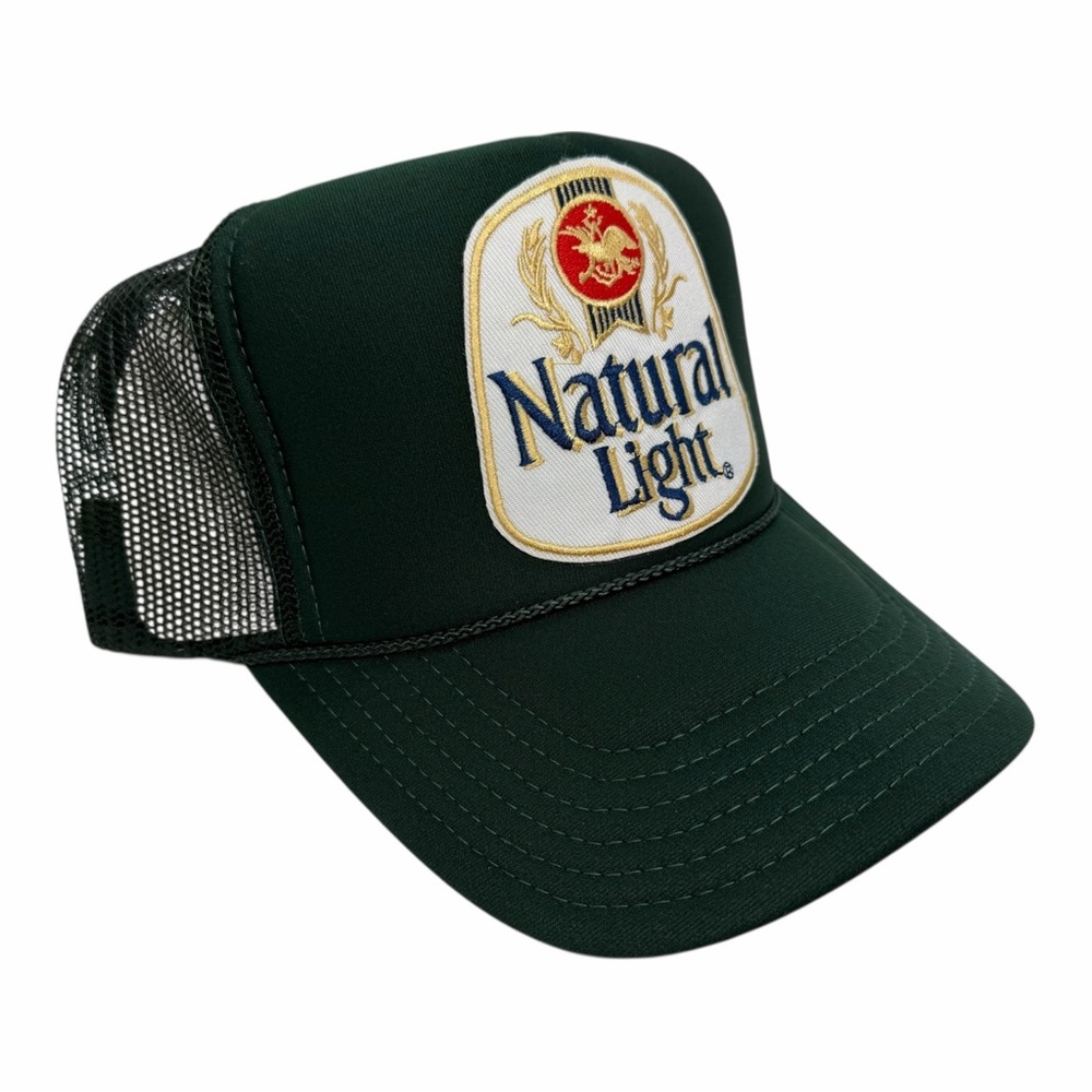 NEW NATURAL LIGHT BEER NATTY HUNTER GREEN VINTAGE STYLE TRUCKER HAT